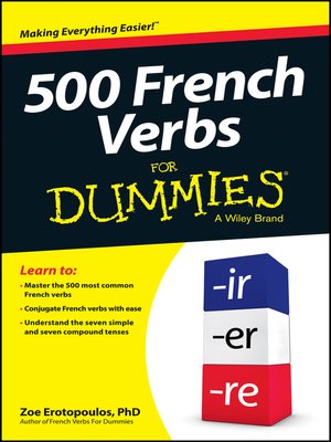 cover image of 500 French Verbs For Dummies